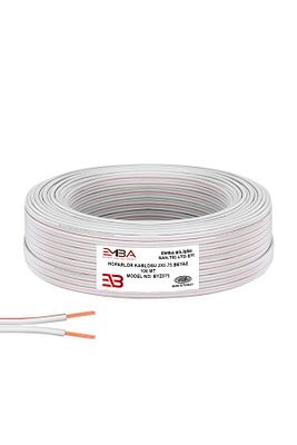 Elektrik Ve Hoparlör Kablosu Kordon 2x0.75 100mt - Beyaz ürün fotoğrafı