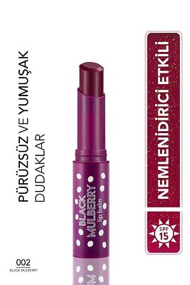Shea Ve Kakao Yağı Içeren Renkli Dudak Nemlendiricisi (KARADUT) - Lip Balm - 002 - 8690604555376 ürün fotoğrafı