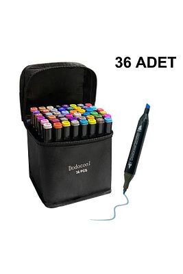 36’lı Çift Uçlu Touch Marker Art Tasarım Kalem Seti Stand Ve Çanta Hediyeli Ithal Ürün ürün fotoğrafı