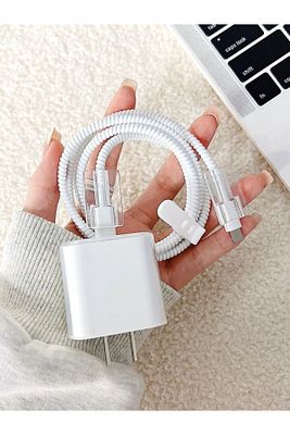 Iphone 18w/20w Uyumlu Şarj Aleti Kılıfı, Şarj Kablo Koruyucu , Şarj Koruyucu Şeffaf Kılıf ürün fotoğrafı