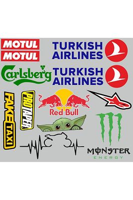 TREND EKİPMAN KASK MOTORSİKLET STİCKER SETİ ürün fotoğrafı