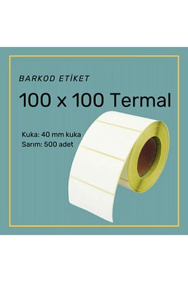 100x100 Termal Barkod Etiket Koli Etiketi (500 SARIM) Kargo Etiketi ürün fotoğrafı