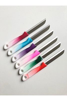 Tırtıklı Meyve Ve Sebze Bıçağı 6 Adet Ebruli ürün fotoğrafı