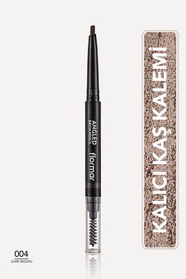 İki Uçlu Açılı Kaş Kalemi ve Kaş Fırçası (Koyu Kahve) - Angled Brow Pencil - 004 - 8690604572069 ürün fotoğrafı