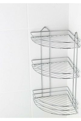 Paslanmaz Krom 3 Katlı Banyo Köşeliği Şampuanlık Köşelik Banyo Rafı Ek-03 Fma06187 ürün fotoğrafı