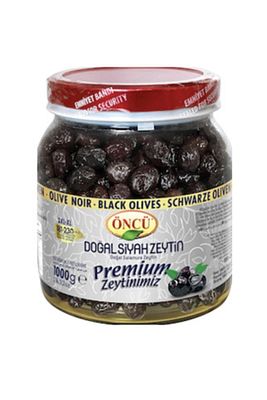 Premium 181-230 2xl-xl Salamura Siyah Zeytin Pet 1 Kg ürün fotoğrafı