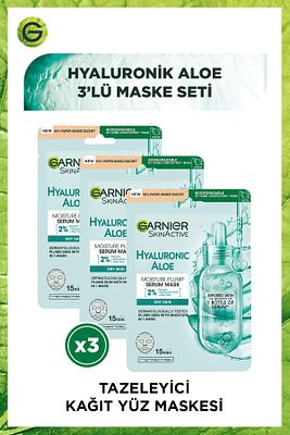 Hyaluronik Aloe Tazeleyici Kağıt Yüz Maskesi 3'lü Set ürün fotoğrafı