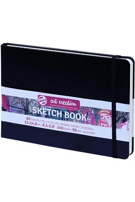 Art Creation Sketch Book 21x14.8cm 140g 80yp Sert Kapak Eskiz Defteri Siyah / 9314005m ürün fotoğrafı