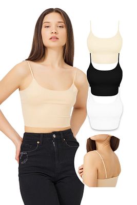 Ayarlanabilir Ince Askılı Lazer Kesim Crop Büstiyer 3'lü Paket-3 ürün fotoğrafı