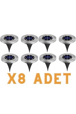 8 Adet 8 Led’li Gömme Solar Güneş Enerjili Zemin Yol Bahçe Aydınlatma Spot Lambası Su Geçirmez ürün fotoğrafı
