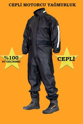 Motorcu Yağmurluk Takım (CEPLİ) Su Geçirmez Ekstra Esnek, Sağlam ve Hafif Pvc Kumaş, Kurye Yağmurluk ürün fotoğrafı
