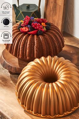 Cake Pro Dilimli Gold Döküm Kek Kalıbı ürün fotoğrafı