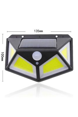 Solar Güneş Enerjili Beyaz Işık Cob Led Hareket Sensörlü 4 Taraflı Bahçe Garaj Ev Aydınlatma Lambası ürün fotoğrafı
