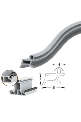 Pimapen Pvc Kapı Pencere Fitili Contası 25 Metre Gri ürün fotoğrafı