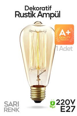 Dekoratif Retro Rustik Ampül E27 Standart Duy 220v Ev Cafe Aplik Abajur Tavan Ampülü ürün fotoğrafı