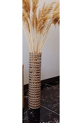 Dekoratif Metal Tel Hasır Örgülü El Yapımı Çiçek Pampas Vazosu Dar 60cm Düzenleyici ürün fotoğrafı