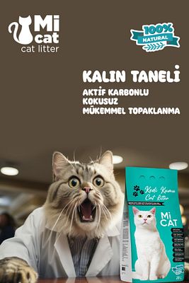 Kalın Taneli Tozsuz 20 Litre Aktif Karbonlu Kokusuz Doğal Bentonit Kedi Kumu Süper Topaklanan ürün fotoğrafı