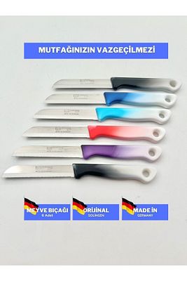 6 Adet Karışık Tırtıklı Meyve Ve Sebze Bıçağı ürün fotoğrafı