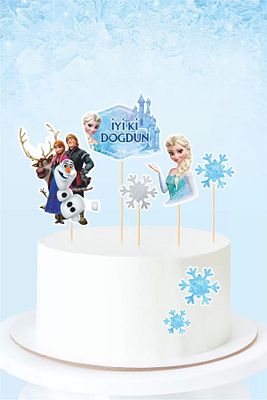 Frozen Karlar Ülkesi Pasta Süsü (KALIN KAĞIT) * Doğum Günü ürün fotoğrafı