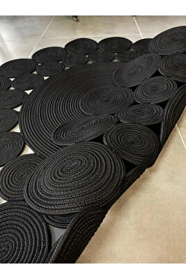 Hasır Jüt Çiçek Desenli Kilim Halı,ModaCardin ürün fotoğrafı