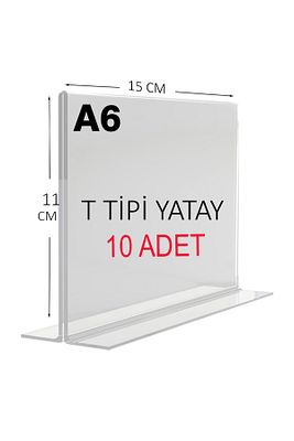 Heroglas(10 ADET) A6 T TİPİ Yatay Masa Üstü Şeffaf Pleksi / Föylük-Fiyatlık-Menü-Broşürlük ürün fotoğrafı