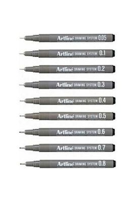 Drawing System Teknik Çizim Kalemi 9'li Tam Set ürün fotoğrafı