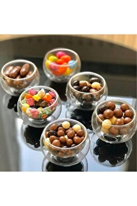 6 Lı Çift Cidarlı Mini Sosluk Drajelik Lokumluk ürün fotoğrafı