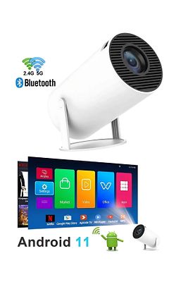 Projeksiyon Cihazı Taşınabilir Sinema Projeksiyon 720p Ev Sineması Bluetooth Android 11 Akıllı Proje ürün fotoğrafı