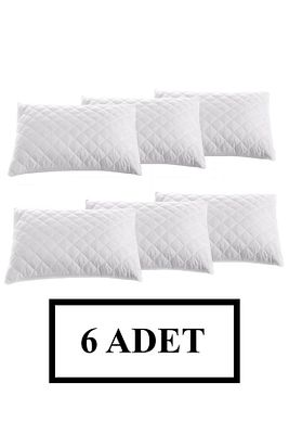 6 Adet Kapitoneli Fermuarlı Yastık Koruyucu Alez 50x70 cm ürün fotoğrafı