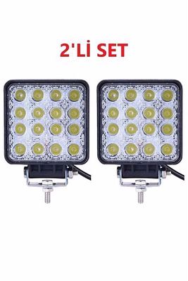 Off Road Sis Farı - Lamba 16 Led Kare Çalışma Lambası 2 Adet ürün fotoğrafı