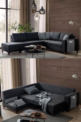 Loft Köşe Koltuk Takımı Antrasit ürün fotoğrafı