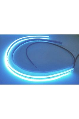 Selamlamalı Açılış Animasyonlu Far Kaşı Beyaz Audi Stil Kayar Sinyalli Far Üstü Slim Led ürün fotoğrafı