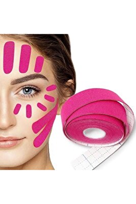Yüz Kaldırma ve Kırışıklık Giderici Kinezyo Bant Kas Ağrı Bandı Pembe ürün fotoğrafı