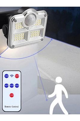 Güneş Panelli Kumandalı Solar 3 Modlu Güneş Enerjili Bahçe Karavan Aydınlatma Sokak Lambası ürün fotoğrafı