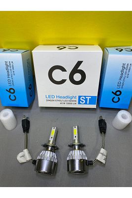 C6 BEYAZ H7 ŞİMŞEK ETKİLİ LED XENON 10800 LÜMEN SOĞUTUCU FANLI ürün fotoğrafı