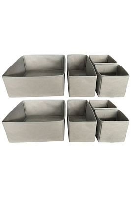 8'li Gri Çekmece Içi Düzenleyici Organizer Set - Çok Amaçlı Dolap Içi Kutu Seti ürün fotoğrafı