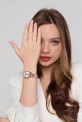 Minimal Kare Rose Gümüş Kadın Kol Saati ürün fotoğrafı