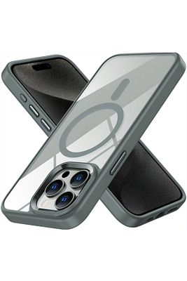 İphone 15 Pro Max Uyumlu Kılıf Kamera Çıkıntılı Magsafe Destekli Kenarı Renkli Hassas Butonlu Kapak ürün fotoğrafı