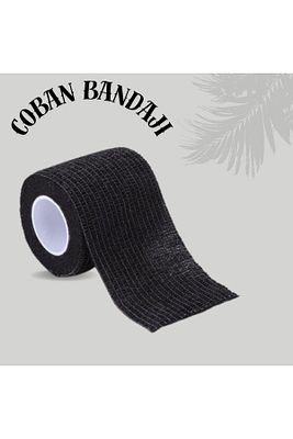 Siyah Renk Coban Bandajı Elastik Kendinden Yapışkanlı Coban Bandajı Yüksek Kalite ( 5 Cm*4,5m ) ürün fotoğrafı