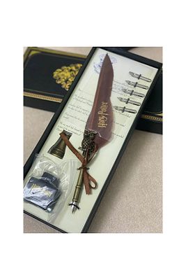 Harry Potter Kuş Tüyü 5 Kalem Li Divit Hokka Kalem Seti Mürekkep Sevgiliye Arkadaşa Hediye Özel ürün fotoğrafı
