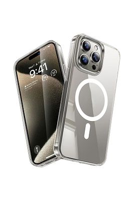 İphone 15 Pro Uyumlu Kılıf Magsafe Wireless Kablosuz Şarj Destekli Sert Şeffaf Darbe Emici Kapak ürün fotoğrafı