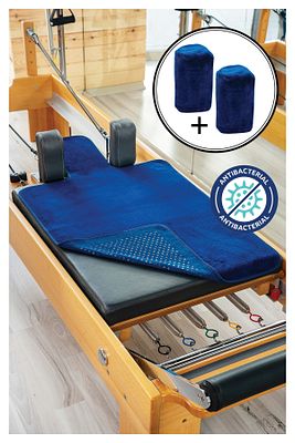 Antibakteriyel Lacivert Pilates Reformer Havlusu Omuzluk Kılıfı, Kaydırmaz Reformer Towel ürün fotoğrafı