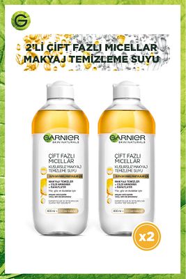 Çift Fazlı Micellar Makyaj Temizleme Suyu 400ml 2li ürün fotoğrafı