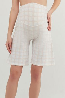 Çok Renkli Mama Gingham Uzun Şort ürün fotoğrafı