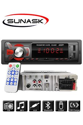 Sn-202 Çift Usb Girişli Bluetooth Oto Teyp Araba Teybi Radyo Usb Sd Aux Teyp Amfi Çıkışlı Kumandalı ürün fotoğrafı