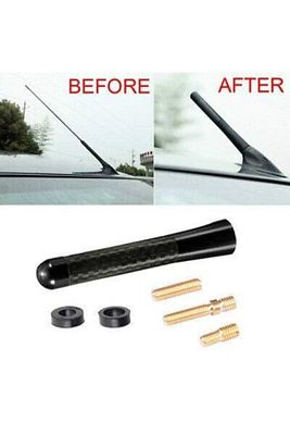 Her Araca Uygun Alüminyum Vidalı Karbon Fiber Oto Radyo Anten Çubuğu ürün fotoğrafı
