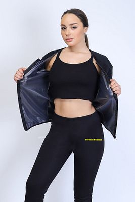 Zayıflama Incelme Yağ Yakma Takımı Fermuarlı Yarım Kol Termal Tayt Termal Içlik ürün fotoğrafı