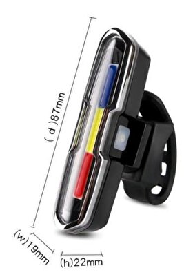 Mavi Kırmızı Beyaz Çakarlı Usb Şarjlı Bisiklet Stop Lambası ürün fotoğrafı