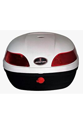 Motosiklet Arka Çanta 33 Litre Beyaz Sepet Port Bagaj Kilitli ürün fotoğrafı