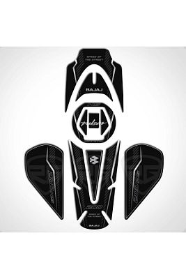 Bajaj Pulsar Ns 200 2011-2020 Uyumlu Tank Pad Set Dark Carbon Serisi Siyah-karbon ürün fotoğrafı